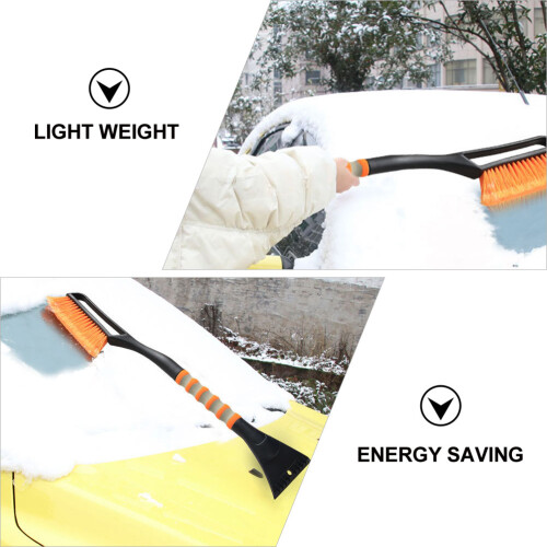 2pcs car windshield snow tool for winter snow removal (orange) 1