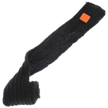 kids artificial scarf bowknot knitted neck warmer dark grey