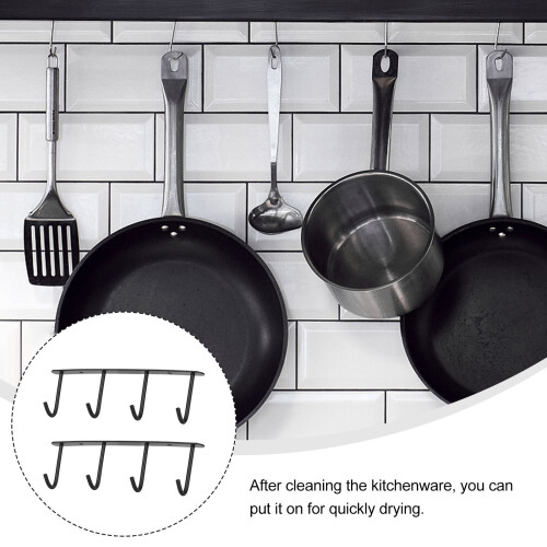 2 pcs clapboard nail free four hooks hanger for home 2