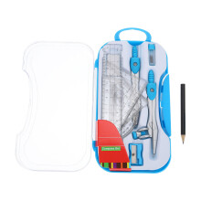 1 set tekenhulpmiddelen voor school, wiskunde meetkundekit