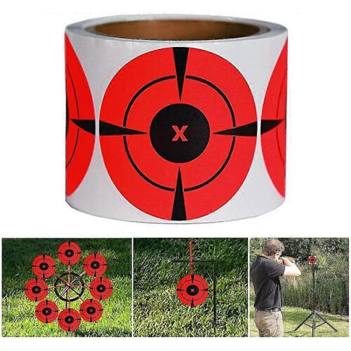 Target Sticker Roll, Self Adhesive Shooting Targets, Bright Fluorescent Red Shooting Targets 1