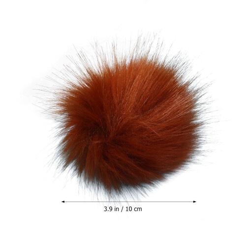 30 pluizige kunstbont pompons 10 cm met elastiek 1