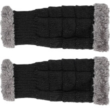 1 paar gestrickte Halbfinger- , dicke Winter-Wärmehandschuhe