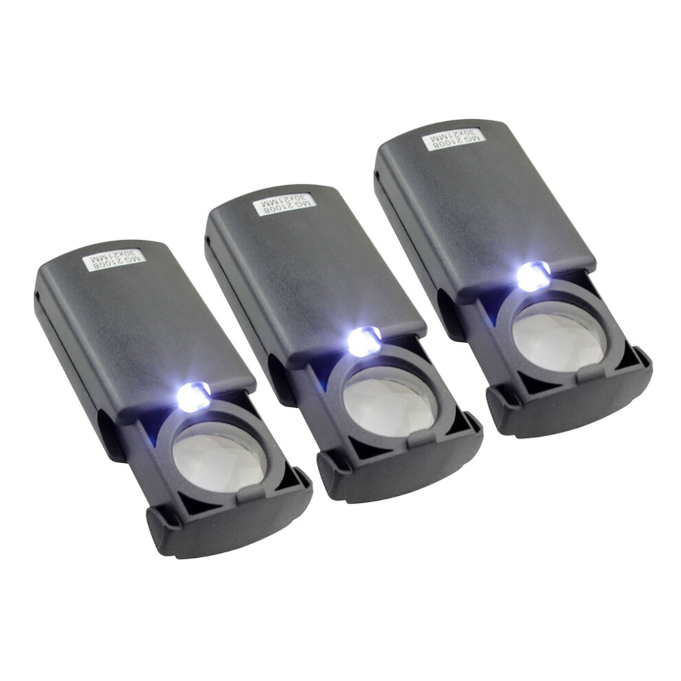 Iplusmile 3Pcs Mg21008 Led Magnifier For Jewelry Gems Rocks Stamps Coins
