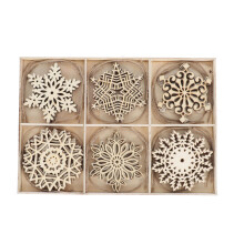 wooden christmas tree pendant home decor diy painting beige