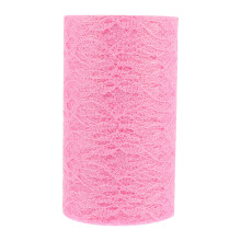 1 roll pink tulle lace trim floral dress decor for doll clothing