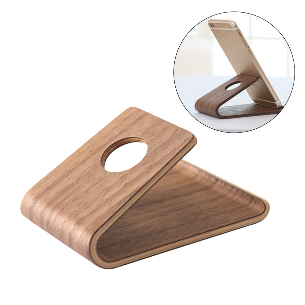 Wooden Phone Case Base Curved Walnut Holder For Smartphone Tablet 3312973161532
