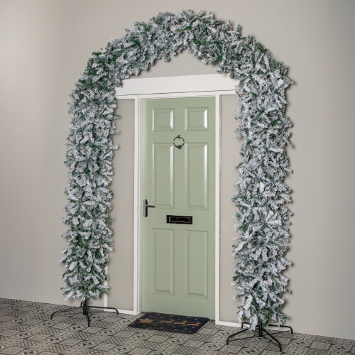 Samuel Alexander 8ft (2.60m) Samuel Alexander Double Door Snow Flocked Christmas Tree Arch with 2000 Tips
