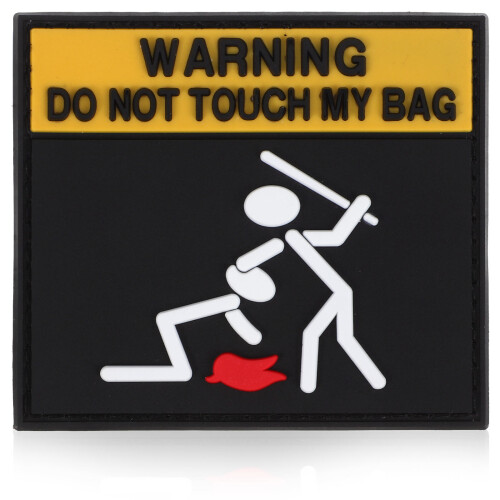 sticky caution patch for clothing backpack warning slogan embroidered