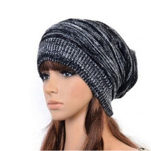 unisex slouch baggy beanie winter hat black