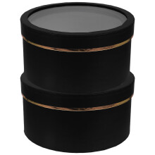2pcs valentine's day round flower boxes with pvc window for bouquets