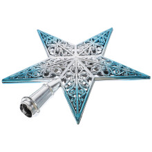 hollowed christmas tree sparkle star topper decoration silvery blue