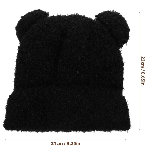 knitted bear beanie hat warm winter ear hat animal design 1