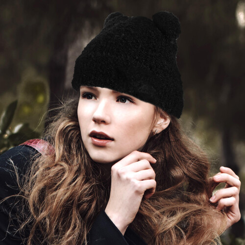 knitted bear beanie hat warm winter ear hat animal design 2
