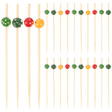 100Pcs Assorted Color Bamboo Food Picks for Cocktails and Appetizers