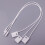 1 pack universeel etiketkoord met plastic sluiting voor kleding, wit 10