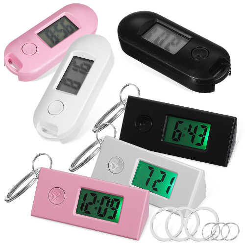 6 digitale sleutelhanger horloges, lichtgevend 1