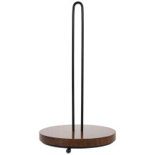 Desktop Kitchen Roll Holder Metal Wood Paper Towel Organizer Rack