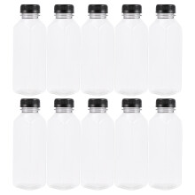 10 400 ml transparante PET-opbergflessen met deksels voor drank