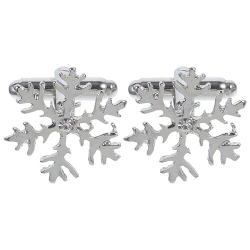 set van 2 manchetknopen in met sneeuwvlokdesign 2