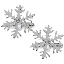 set van 2 manchetknopen in met sneeuwvlokdesign