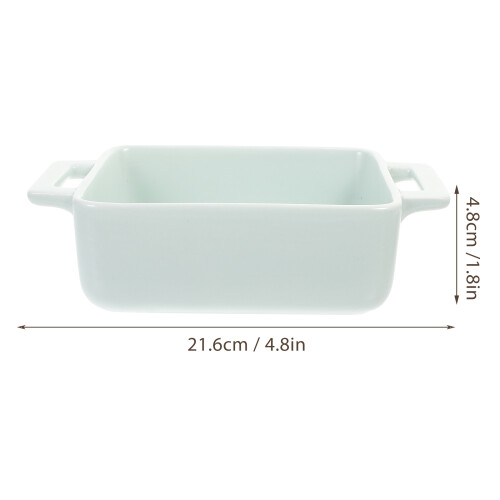 1Pc Green Ceramic Baking Pan Household Practical Cake Tray 2