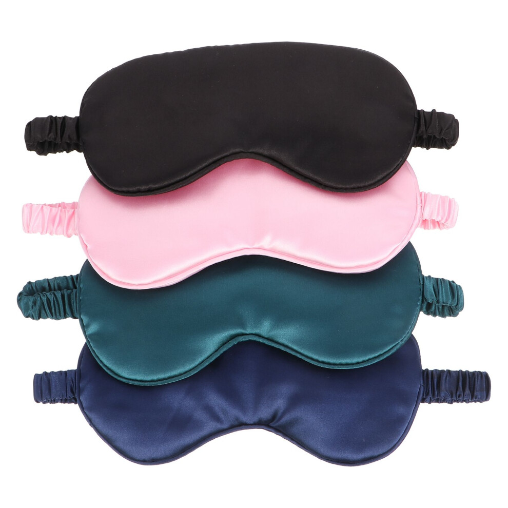 Iplusmile Light 4Pcs Solid Color Silk Eye Masks For Sleeping