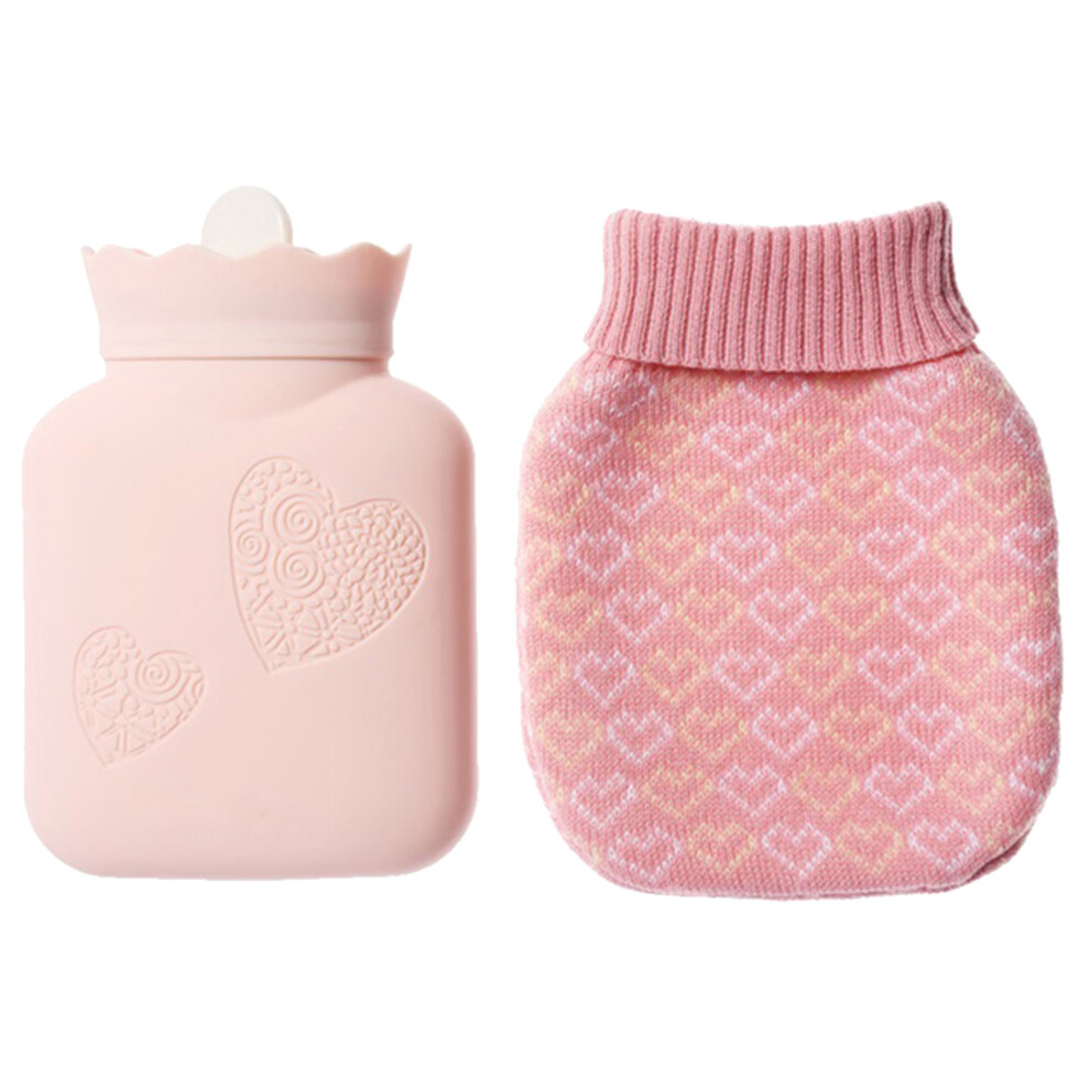 Iplusmile Pink Silicone Hot Water Bottle Hand Warmer Microwave Safe