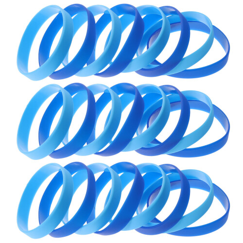 24pcs colored silicone bracelets decorative wrist straps