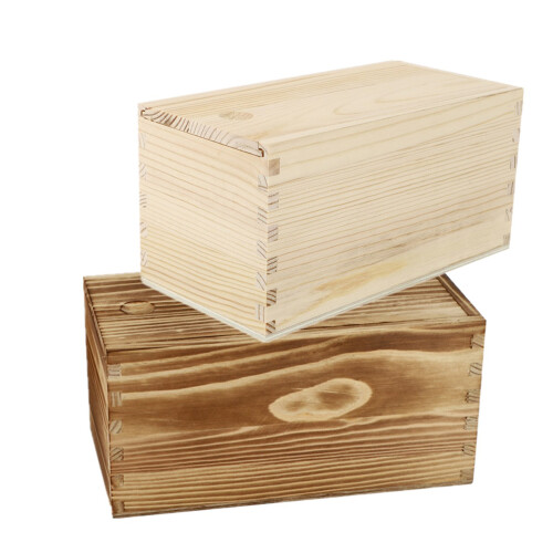 2pcs Wooden Sliding Boxes Gift Packaging Boxes Household Storage Cases
