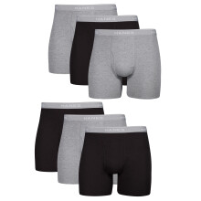 Hanes Men's Boxer suave altavable algodn transpirable Comfortflex Wistand Multipack Breve ropa interior 6 paquete - negro/gris grande