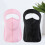 2 pezzi protezione collo cotone seta ghiaccio donna nero+rosa 4