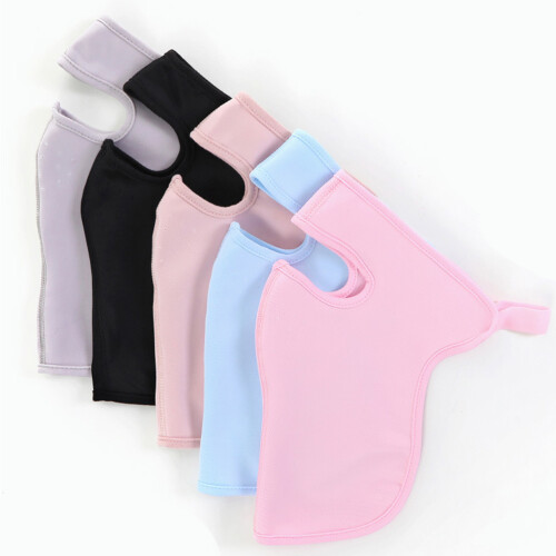 2 pezzi protezione collo cotone seta ghiaccio donna nero+rosa