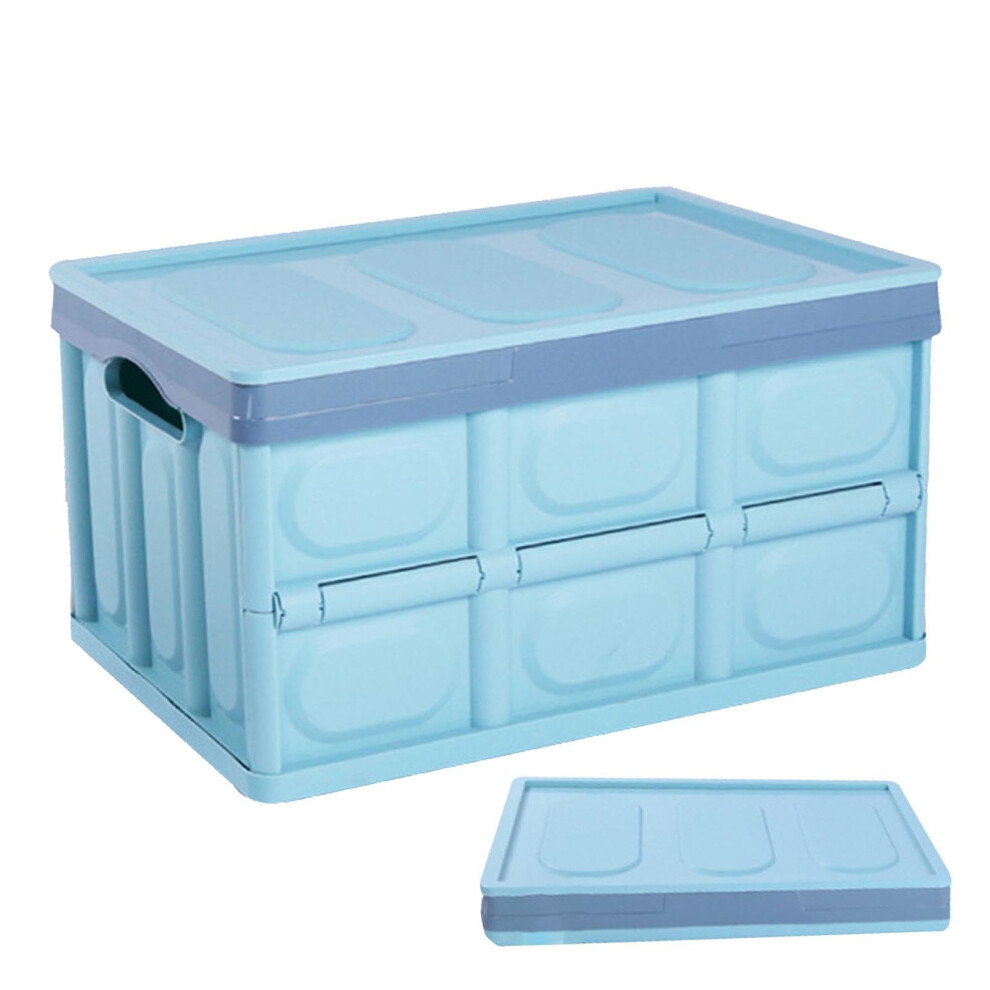 Car Trunk Organizer With Lid 55/33L Storage Box 39X26x22cm Sturdy Handles For Car Suv Truck Sedan Blue 9393856069347