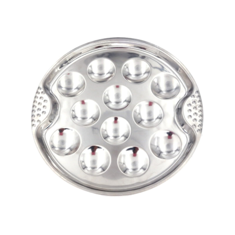 Stainless Escargot Plates 12-Compartment Dish For Home, Restaurant, Hotel Kitchen - One Size Silver-image-OPC-PKTCHSD-NEW