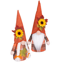 2St Decoratieve Gnoompop Met Herfstbladeren, En Duurzaam