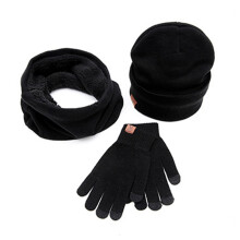 mütze schal 3-teiliges set unisex mit touchscreen