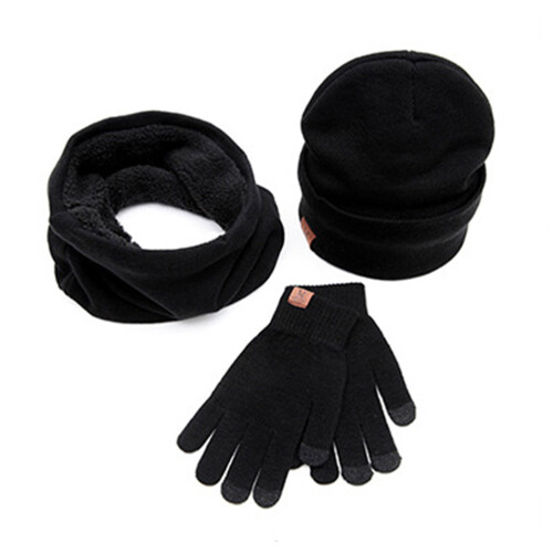 mütze schal 3-teiliges set unisex mit touchscreen