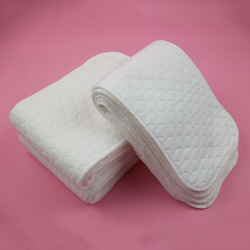 10pcs three layer cotton baby diapers washable white 2