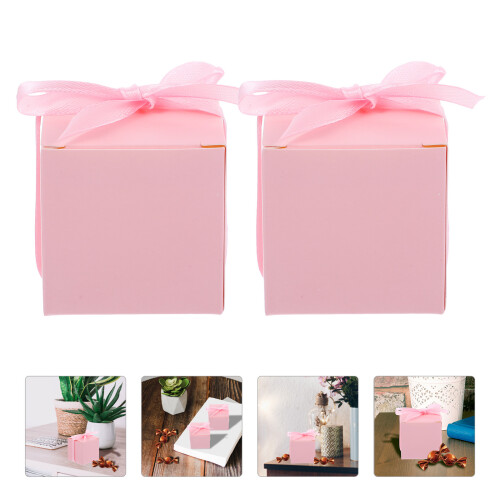 50Ensemble Boîtes Cadeaux Rose Kraft Avec Pour Événements 1