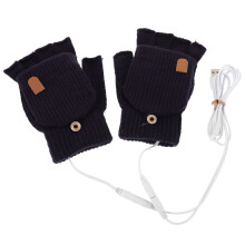 1 paar usb-beheizte fingerlose frauen dunkelblau outdoor
