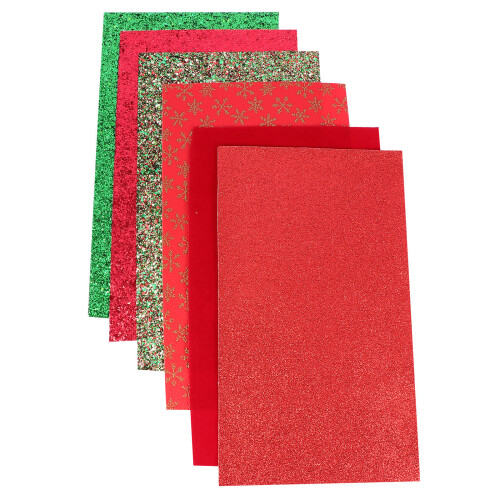 6 bögen weihnachtsfarbenes kunstleder, bastelmaterial für ohrringe