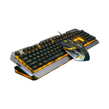 usb mechanische gaming-tastatur mit haptik und maus in cool gelb