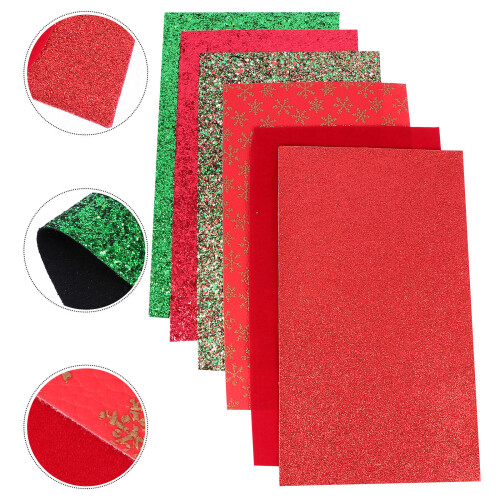 6 bögen weihnachtsfarbenes kunstleder, bastelmaterial für ohrringe 2