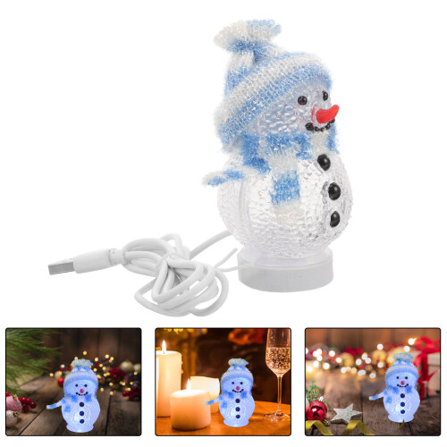 leuchtender schneemann mit led, usb rgb 7 farben weiß 2