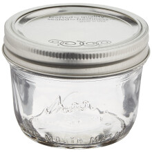 Jarden Kerr Einmachgl   ser aus Glas mit weiter    ffnung, 1/2 Pint, 227 ml, mit Deckel und B   ndern, 12 St   ck pro Kiste (1 Kiste)