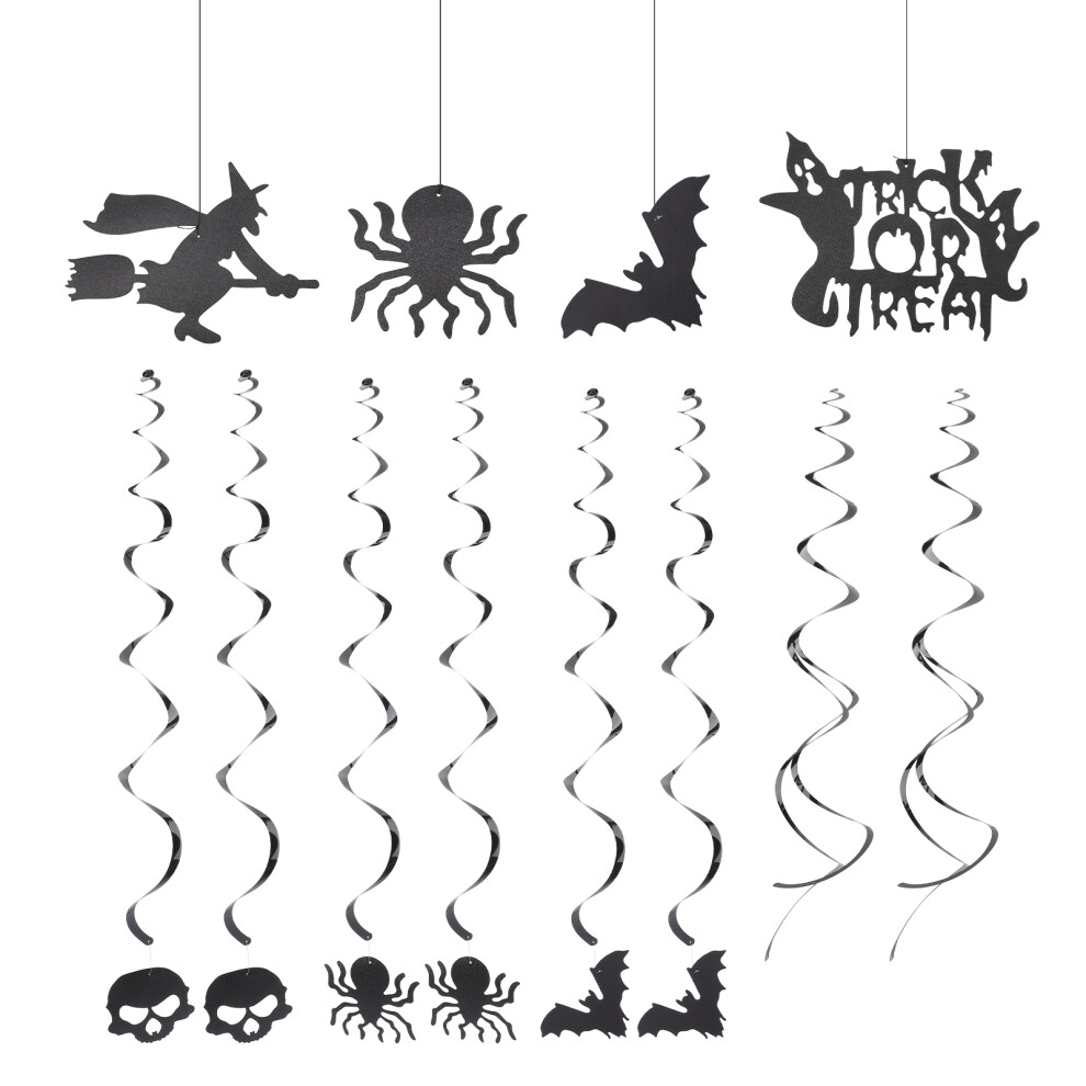 hanging swirl streamers with spider and bat for halloween decoration-image-OPC-PKTCXV2-NEW