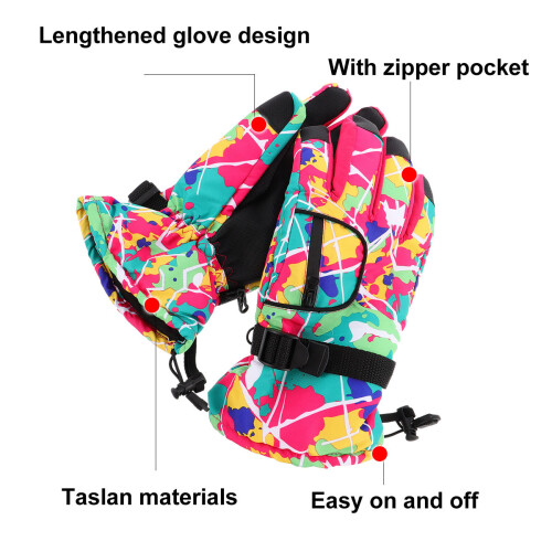Waterdichte ski-handschoen vrouwen, winter, roze 2