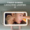 Car Interior LED Lighted Makeup Mirror USB Charging Adjustable Brightness Pink Car Vanity Mirror 5