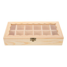 kleine Holzbox mit , 12 Fächer, Mehrzweck-Aufbewahrung